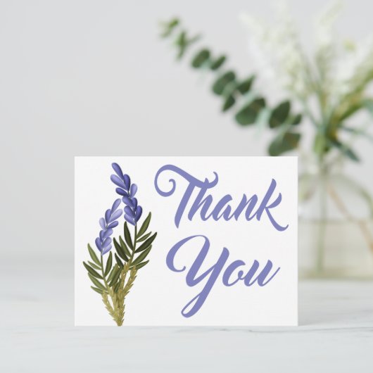 Bloemen Paarse Dank u Lavendel Flower Note Kaart (Staand voorkant)