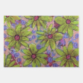 Bloemen Paarse en Groen Inpakpapier Vel (Voorkant 2)