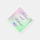 Bloemen Paarse en groene bruiloft perkament Servetten (Hoek)