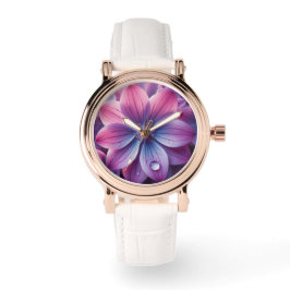 Bloemen Paarse en roze Lila bloemen Horloge