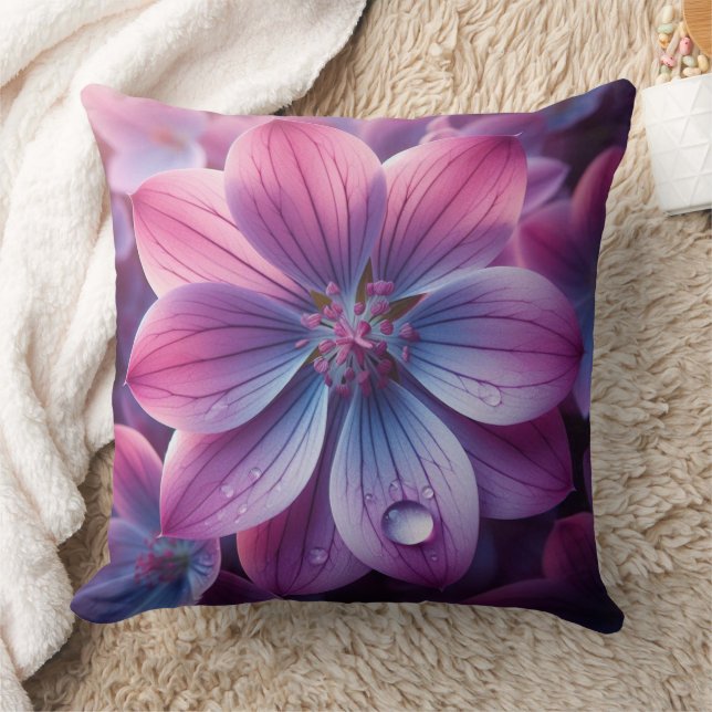 Bloemen Paarse en roze Lila bloemen Kussen (Deken)