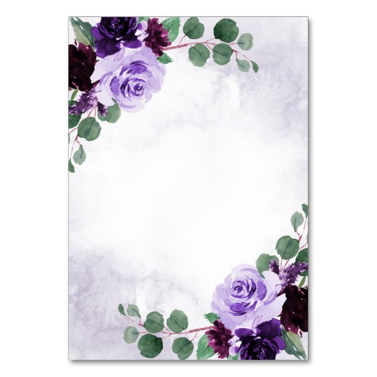 Bloemen Paarse en zilveren bruiloft behuizing Kaar Kaart (Achterkant)