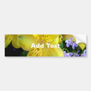 Bloemen Paarse Geel Alstroemeria Lilacs Floral Bumpersticker