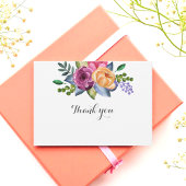 Bloemen Paarse Geel Dank u eenvoudig Wit Notitiekaartje
