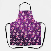 Bloemen Paarse glitter keuken kerstcadeau Schort (Voorkant)