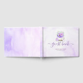 Bloemen Paarse Glitter Pumpkin Baby shower Gastenboek (Volledig)