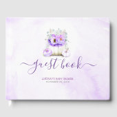 Bloemen Paarse Glitter Pumpkin Baby shower Gastenboek (Voorkant)