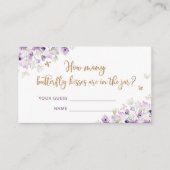 Bloemen paarse goud raden hoeveel vlinder kussen informatiekaartje (Voorkant)