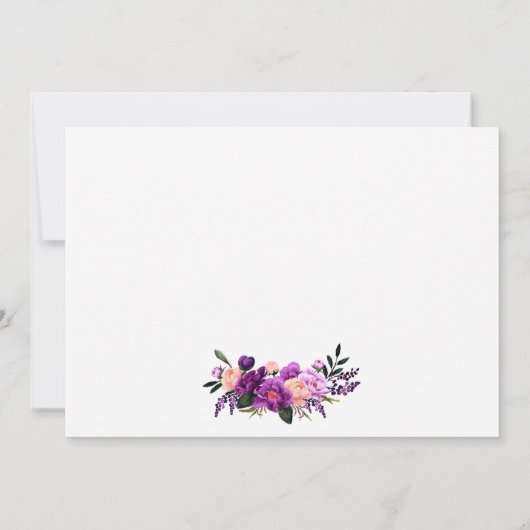 Bloemen Paarse gouden bruids thee party dank u Bedankkaart (Achterkant)