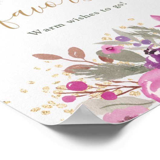 Bloemen Paarse gouden winter gunsten vrijgezellenf Poster (Hoek)