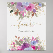 Bloemen Paarse gouden winter gunsten vrijgezellenf Poster (Voorkant)
