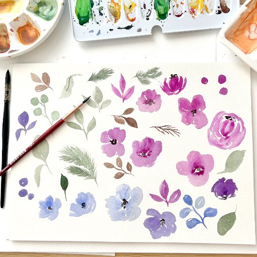 Bloemen Paarse gouden winter gunsten vrijgezellenf Poster