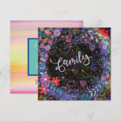 Bloemen  Paarse grillige familie Bedankkaart (Voorkant / Achterkant)