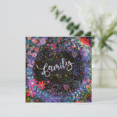 Bloemen  Paarse grillige familie Bedankkaart (Staand voorkant)