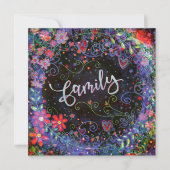 Bloemen  Paarse grillige familie Bedankkaart (Voorkant)