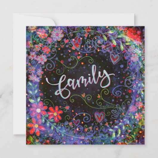 Bloemen  Paarse grillige familie Bedankkaart (Voorkant)