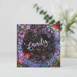 Bloemen  Paarse grillige familie Bedankkaart