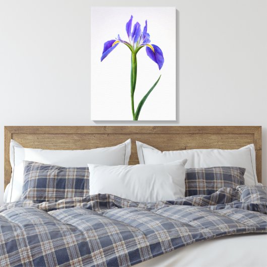 Bloemen | Paarse Iris-ventilator Canvas Afdruk (Insitu (Slaapkamer))