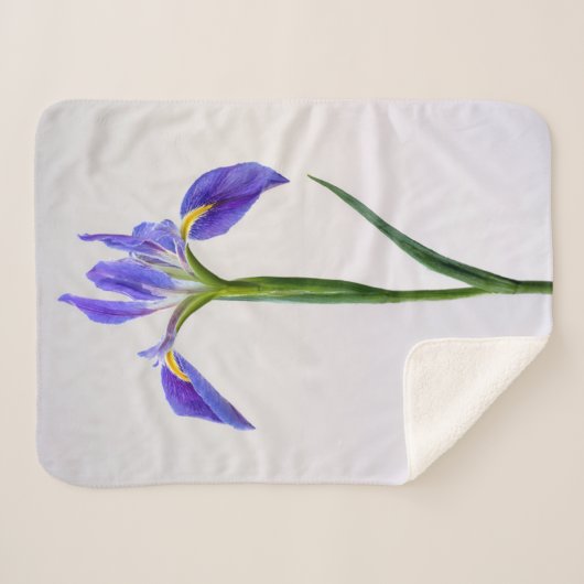 Bloemen | Paarse Iris-ventilator Sherpa Deken (Voorkant (horizontaal))