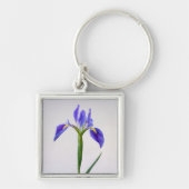 Bloemen | Paarse Iris-ventilator Sleutelhanger (Voorkant)