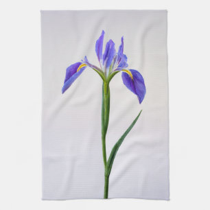 Bloemen   Paarse Iris-ventilator Theedoek
