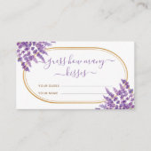 Bloemen Paarse lavendel hoeveel kisses bruids spel Informatiekaartje (Voorkant)