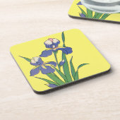  bloemen, Paarse lentestuin Iris bloemen Bier Onderzetter (Linkerzijde)