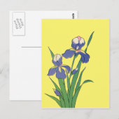  bloemen, Paarse lentestuin Iris bloemen Briefkaart (Voorkant / Achterkant)