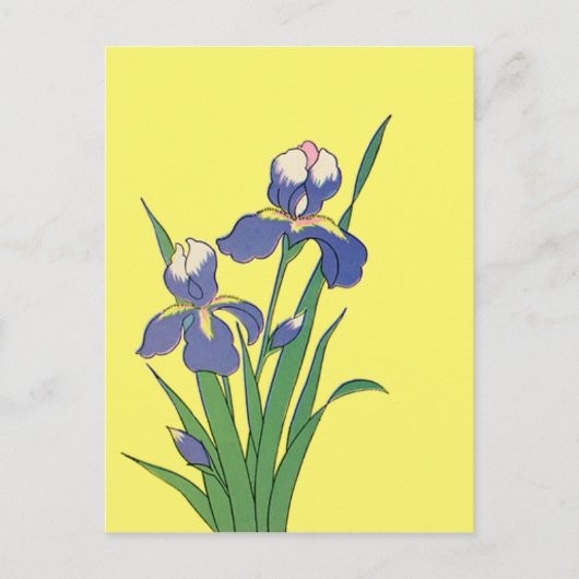  bloemen, Paarse lentestuin Iris bloemen Briefkaart (Voorkant)