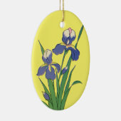  bloemen, Paarse lentestuin Iris bloemen Keramisch Ornament (Rechts)