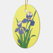 bloemen, Paarse lentestuin Iris bloemen Keramisch Ornament (Links)
