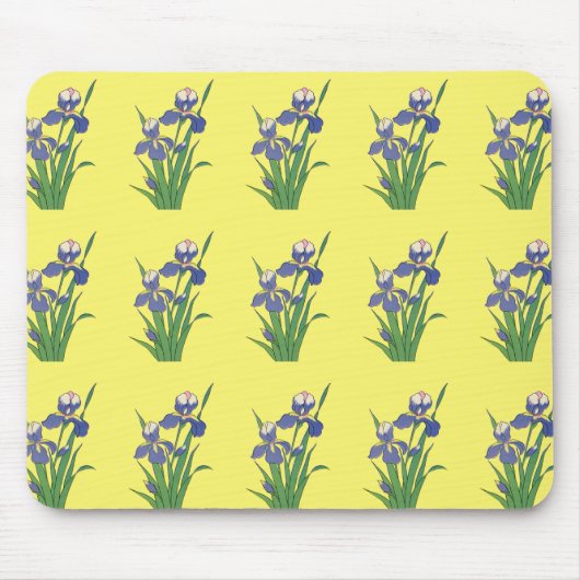 bloemen, Paarse lentestuin Iris bloemen Muismat (Voorkant)