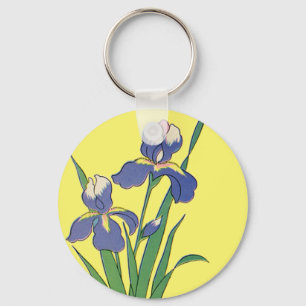 bloemen, Paarse lentestuin Iris bloemen Sleutelhanger
