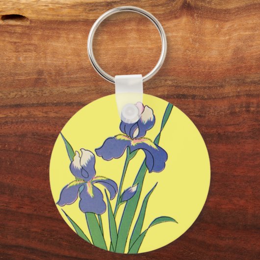 bloemen, Paarse lentestuin Iris bloemen Sleutelhanger (Voorkant)