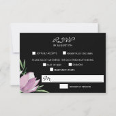 Bloemen Paarse Magnolia Waterverf RSVP Kaartje (Voorkant)