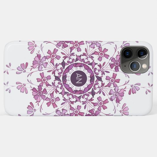 Bloemen  paarse mandala Case-Mate iPhone case (Achterkant (horizontaal))