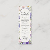 Bloemen Paarse Memorial Gebed Kaart Bladwijzer Contactkaartje (Voorkant)