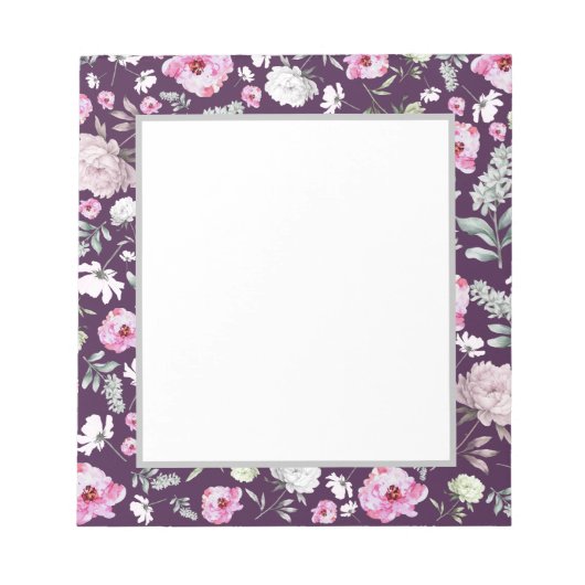 Bloemen Paarse Notitieblok (Voorkant)