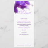 Bloemen Paarse Orchidee bruiloft diner Menu (Voorkant)