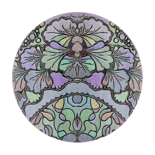 Bloemen paarse panty mozaïek elegant snijplank (Voorkant)