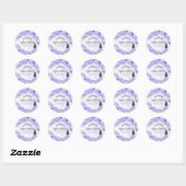 Bloemen Paarse Prinses Quinceanera Verjaardagsguns Ronde Sticker (Vel)
