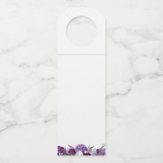 Bloemen Paarse Roos gouden botanische bruiloft Flessenhanger (Achterkant)