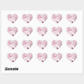 Bloemen Paarse Roze Lila Thema LIEFDE TrouwHART Hart Sticker (Vel)