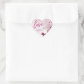 Bloemen Paarse Roze Lila Thema LIEFDE TrouwHART Hart Sticker (Tas)