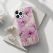 Bloemen Paarse Roze Poppy Flower Abstract Case-Mate iPhone Case