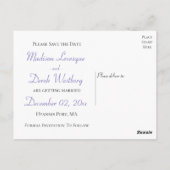 Bloemen Paarse Save the Date Bruiloft Verloving Briefkaart (Achterkant)
