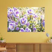 *~* Bloemen Paarse TV2 Stretched Canvas Print (Insitu (Woonkamer))