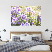 *~* Bloemen Paarse TV2 Stretched Canvas Print (Insitu (Slaapkamer))