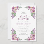 Bloemen Paarse Vrijgezellenfeest Kaart (Voorkant)