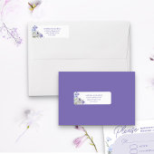 Bloemen Paarse Waterverf bloemen retouradres Etiket